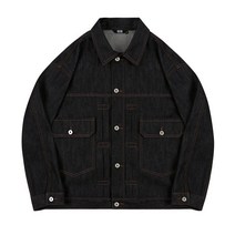 TRILLION 로우 스티치 데님 자켓 (BLACK) RAW STITCH DENIM JACKET (BLACK)