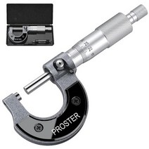 Proster 디지탈 마이크로 미터 0-25mm 0.01mm 바깥쪽 게이지 두께 측정기 케이스 첨부 와, 1개