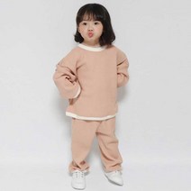 [꿈망울] 유아 키즈 주니어 상하복 봄/가을 독특한 면 소재 배색 랍빠 포인트 상하복SET(12color)