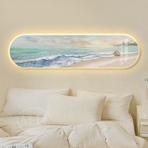 바다 전망 무드등 벽화 분위기 좋은 그림 액자 타원형, 140x35cm