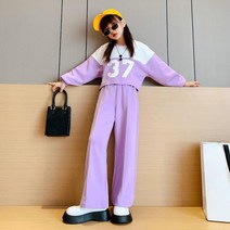 인싸모여 여아용 크롭 츄리닝 세트