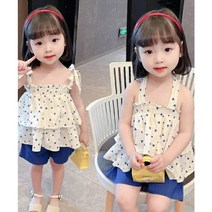 아짱 키즈여아 하트나시블루반바지세트 바지세트