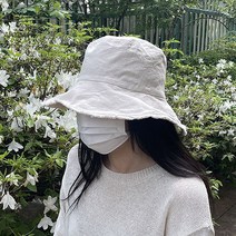 남자 여성 여름 린넨 대두 빅사이즈 버킷햇 벙거지 챙 모자