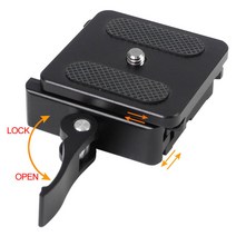알루미늄 퀵 릴리스 플레이트 및 클램프 어댑터 마운트 카메라 DSLR 삼각대 모노포드 볼 헤드 Arca Swiss RRS용 잠금 장치 포함 1/4 인치 3/8