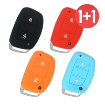 바이어블 1+1 현대 2버튼 포터 전기차 포터2 일렉트릭 스마트 키 실리콘 케이스, 블랙+레드