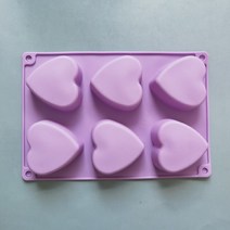 DIY 제빵 6 홀 미니 하트 실리콘 케이크 몰드 베이킹 초콜릿 소품 비누, [01] purple