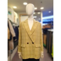 보니알렉스 세이브존03 여성 루즈핏 더블 투버튼 체크자켓 BAJE4022