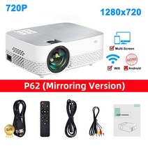 업소용빔프로젝터ZDSSY Q5 홈 시어터 프로젝터 4500 루멘 지원 풀 HD 1080P LED 대형 스크린 미니 휴대용, 02 Mirroring Version_02 미국 플러그