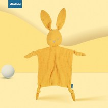 아기블랭킷 아기 코튼 모슬린 이불 수건 담요 신생아 토끼 수면 인형 키즈 패션 장난감 진정 앞치마, [04] Yellow rabbit