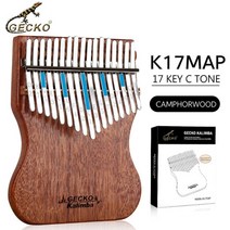 GECKO Kalimba 17 키 전체 베니어 솔리드 마호가니 바디 지침 및 조정 해머 포함 휴대용 엄지 피아노 CB 톤 K17MAP, K17MAP C톤