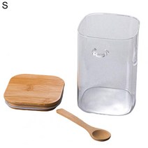 Storage Jar Transparent Airtight Glass Tank Multifunctional Grain Container with Sealed Lid for Kitc, 01 공간_03 S