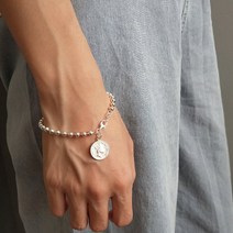 S925 Silver 엘리자베스 코인 주화 볼체인 은팔찌 비즈 실버팔찌 B0506