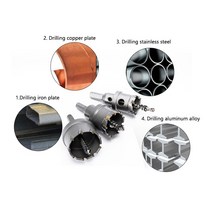 철판 절단기 커터 니블러 카바이드 팁 TCT 구멍 톱 16-100mm 스테인레스 강판 철 드릴링 금속 가공 키트 비, 04 18mm