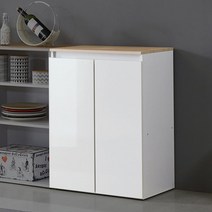 내츄럴 심플 주방 보조 수납장 600 (2색) 그릇 하부장 가구 작업대 키친 대, 화이트