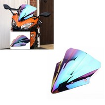 오토바이 앞 유리 거리 자전거 윈드 스크린 스크린 더블 버블 Kawasaki Ninja 650 EX650 ER6F 2017-2020, 하나, 화려한
