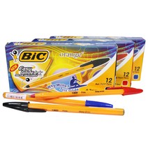 빅볼 오렌지화인 볼펜 0.7mm 12입 빨강, 2개