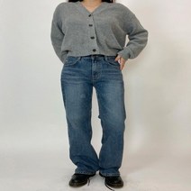 여자 워싱진 로우라이즈 논스판 일자 통핏 데님팬츠