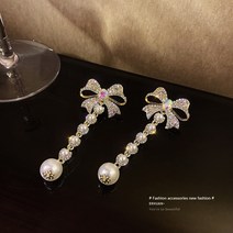 S925 은 바늘 티톡 폭발 귀걸이 여성 성격 한국 동대문 긴 술 귀걸이 빈티지 진주 귀걸이, E2804 골드, S925 실버 바늘