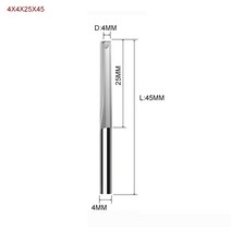 1 개 3.175mm 4mm 6mm 8mm 2 개의 플루트 스트레이트 슬롯 비트 우드 커터 CNC 솔리드 카바이드 더블 라우터, [21] 4X4X25X45, 21 4X4X25X45