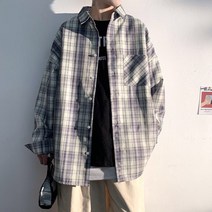 오리게 체크 남자 셔츠