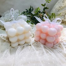 [제이쥬] 큐브캔들 /소이캔들 오브제 인테리어소품 필라캔들 향초 아로마캔들 성탄절선물 연말선물 소이캔들 홈카페 캔들선물 방향제, 크림화이트, 화이트쇼핑백, 라튤립