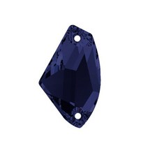 은하수 유리 납유리 다양한 색상 라인석 봉제 플랫백 스톤 의류 드레스용 크리스탈 바느질, 12x19mm-16pcs, Dark Indigo