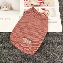 자칠 봄여름 애견옷 나시 스트라이프 심플 강아지옷 테디비 베어 쉐나리파두, 레드