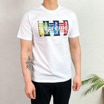 슈프림 써핑보드 프린트 여름 반팔티