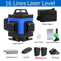 레이저레벨기 수평기 LUCHSHIY 2 배터리 삼각대 용 레벨 4D 3D 셀프 레벨링 3, 05 16 lines EU Plug