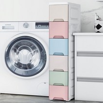 유민플러스 틈새수납장 슬림 서랍장, 6단, 파스텔