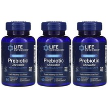 라이프익스텐션 FLORASSIST 프리바이오틱스 60츄어블 Prebiotic 3개묶음