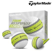 테일러메이드 정품 22년 투어 리스폰스 스트라이프 우레탄 3피스 골프공, 스트라이프_화이트