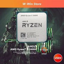 AMD Ryzen 5 5600G R5 3.9GHz 6 코어 12 스레드 65W CPU 프로세서 L3 = 16M 100-000000252 소켓 AM4 팬 미, 한개옵션0