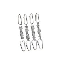 어닝브라켓 휴대용 스테인리스 스틸 텐트 텐션 스프링 버클 캐노피 차양 로프 텐셔너 야외 장비 실버 4, 01  Silver