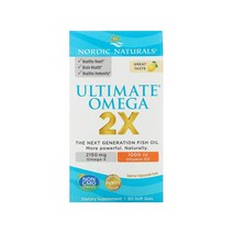 노르딕내츄럴스 얼티메이트 오메가 2X 비타민D3 레몬 소프트젤 60개입 Ultimate, 60정, 1개