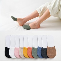 맨발 미끄러짐방지 여성 앞발 덧신 뮬 반양말 5족 세트 무지 뮬덧신 반쪽 순면