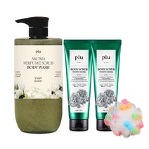 플루 오리지널 바디스크럽 200g 2개 + 아로마 퍼퓸 스크럽 바디워시 1000ml 1개 기획세트 996128, 화이트머스크 200g x2개_블랙베리 1000ml+샤워