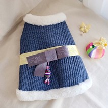 페시얌 강아지 왕리본 한복 배자 조끼 설빔 S-3XL, 아이보리