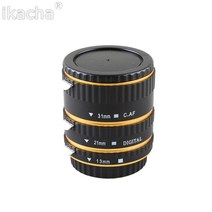 Canon EOS EF-S 750D 5D Mark IV 80D 7D T6s 6D 용 금속 마운트 자동 초점 AF 매크로 확장 튜브 링, 02 Black