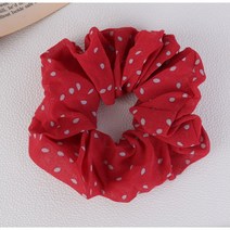 도트 곱창머리 끈 헤어 밴드 자수 스크런치 슈슈 고무줄