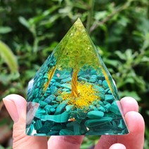 Orgone 명상 정신수양 기분좋은 힐링 에너지 용품 피라미드 크리스탈 풍수 장식품 소품, 1