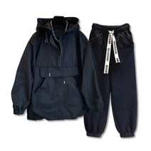 코디코치 남녀공용 S~3XL 스퀘어 후드 반집업 아노락 트레이닝 운동복 바지 상하세트