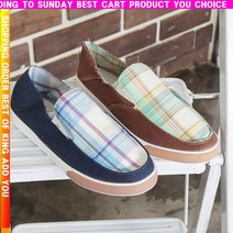 p우수abCsa-8494qn남성 슬립온 체크 패브릭 스니커즈 단화 캔버스 로퍼_HavC8525