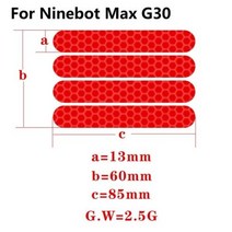 라앤모 전동스쿠터교체부속 45pcs PVC 반사 스티커 Ninebot ES1 ES2 ES3 ES4 E22 E25 Max G30 전기 스쿠터 방지 야간 경고, Max G30 Red