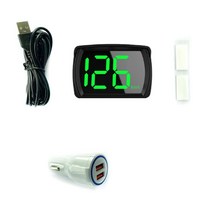 자동차 HUD 헤드 업 디스플레이 KM/H MPH GPS 디지털 속도계 LED 대형 글꼴 충전 어댑터 SUV 바이크 오토바, [03] Set 2 KMH, 03 Set 2 KMH