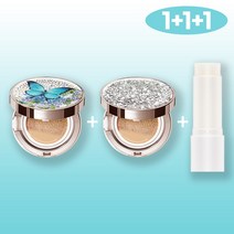 풀커버[복합]쿠션2개 + 워터밤1개 [15g+15g+10g] 스타일71 트윙클라 [복합 피부 추천], 1개, 나비블루21호+실버다이아글리터21호(복합)+워터밤
