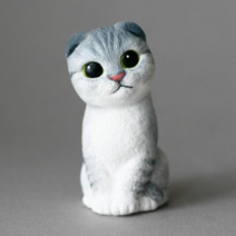 반하나 석고방향제 앉아 스코티시폴드 고양이전신 풀세트, 제라늄버베나, 실버태비