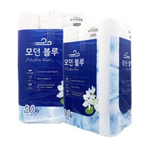 물에잘녹는 두루마리휴지 미래생활 톡톡 두꺼운데코 모던블루 향기나는 롤화장지 먼지없는 비데용 두꺼운 홈, 모던블루30롤(톡톡)