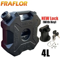 FRAFLOR 캠핑 휴대용 제리캔 오일 탱크 4L, 4L검은색연료탱크+잠그다