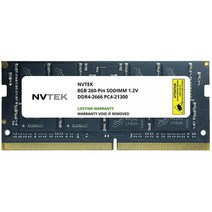 NVTEK 16GB DDR4-2666 PC4-21300 SODIMM 노트북 RAM 메모리 업그레이드, 8GB(1X8GB)